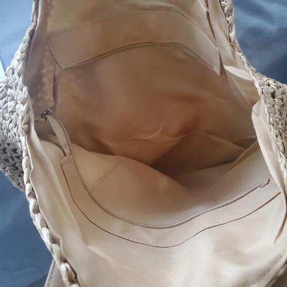 NEW Boho Large Round Straw Woven Shoulder Bag Handmade Summer Beach Tote Bag - Picture 6 of 7